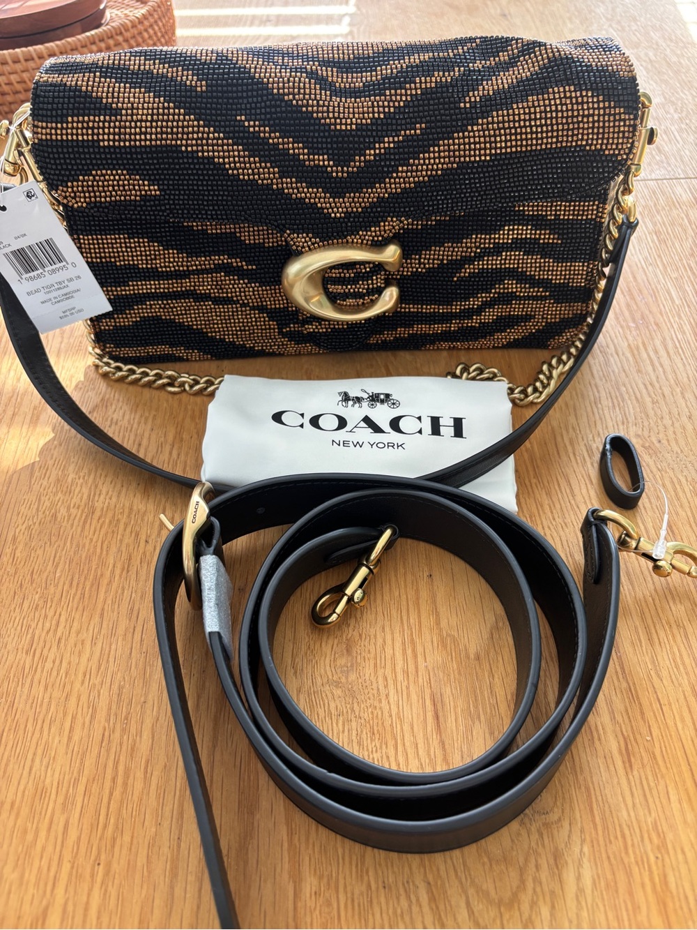 Coach Beaded Tiger Tabby NWT - Picture 2 of 8
